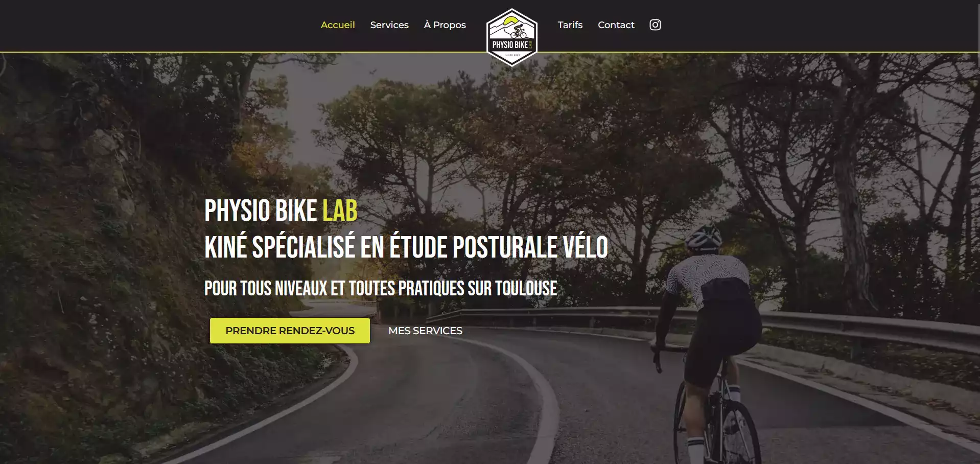 site internet de Physio Bike Lab développé par Pierre Faucher